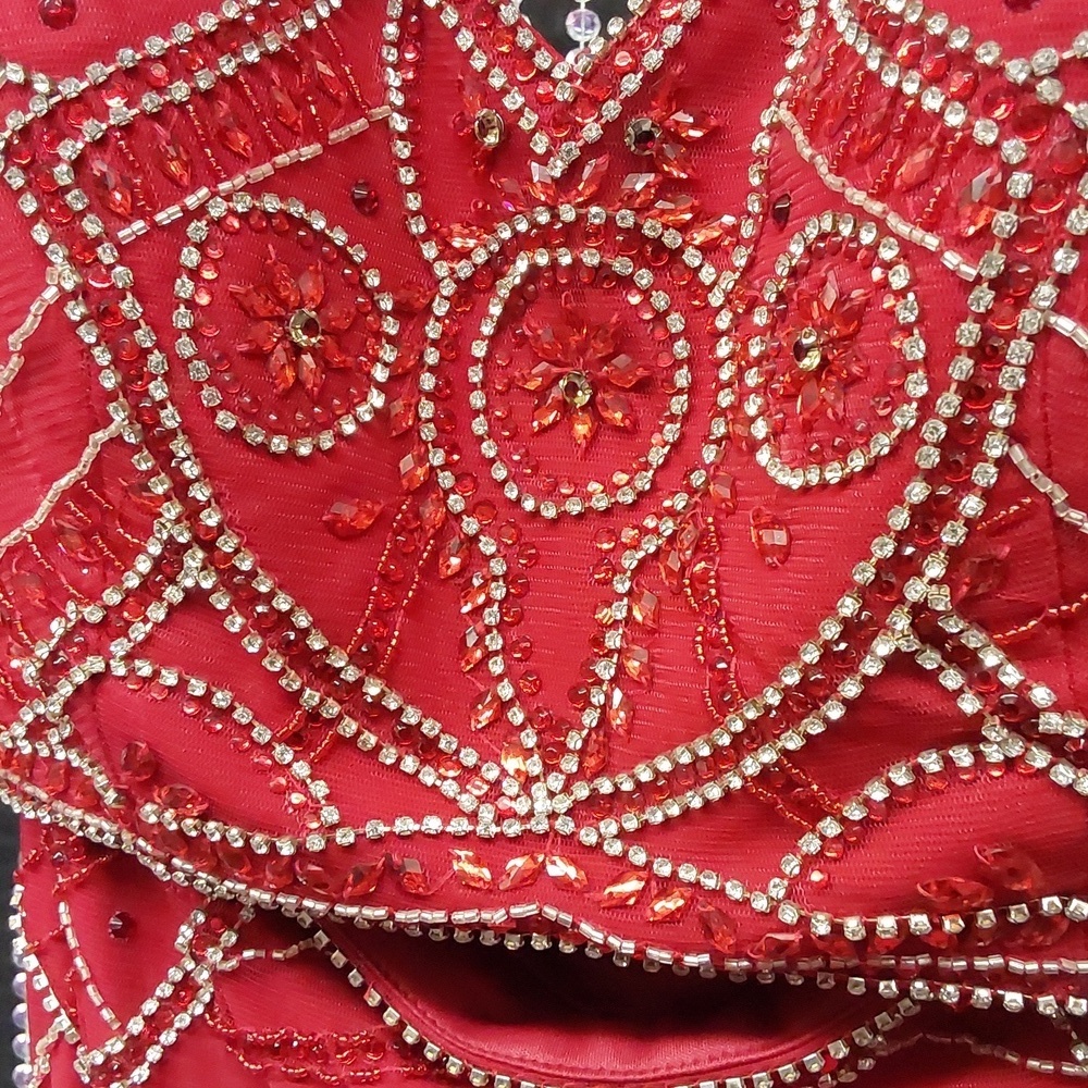 Splash Two Piece Grad Prom Dress J776 Red - Picture 5 of 5